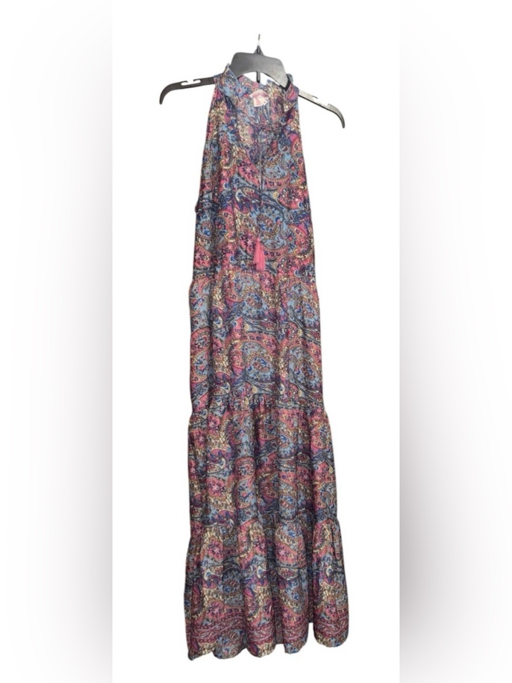 Colorful Paisley Halter Maxi Dress